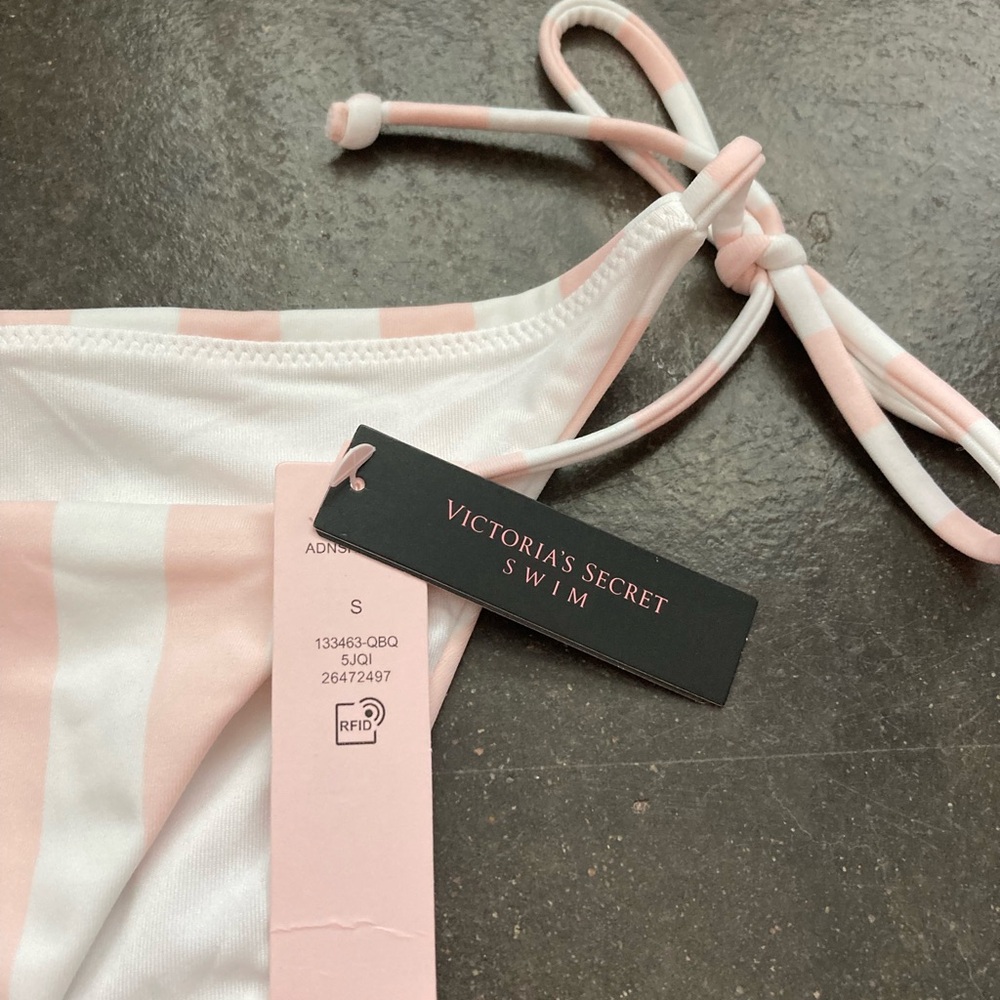 Victoria's Secret Pink&White Striped High Waisted Cheeky Bikini Bottom- Size S - Picture 3 of 5